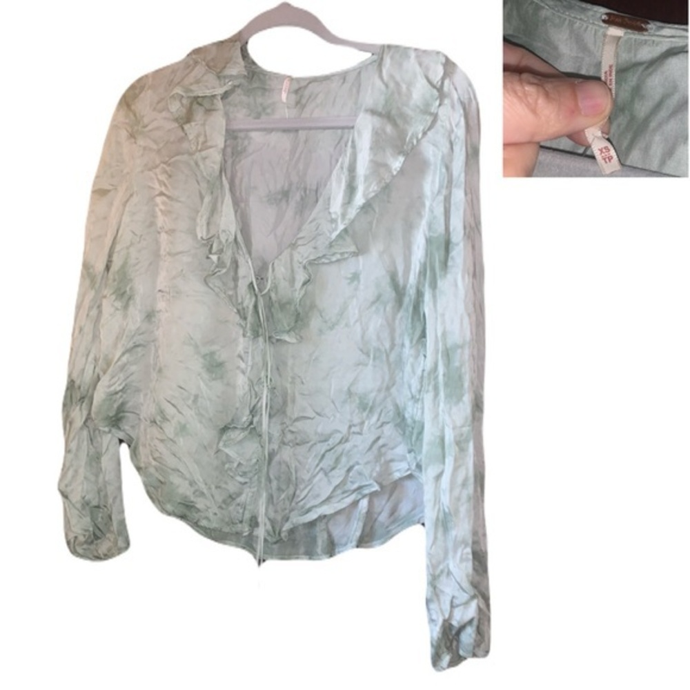Free People Light Green Blouse